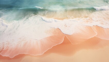 Wall Mural - Teal Tides and Pink Sands A Photographic Montage of Coastal Beauty