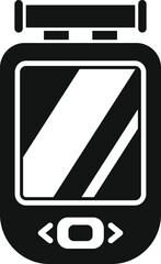 Sticker - Black and white icon of a bike computer displaying speed and distance data