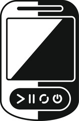 Poster - Mobile phone with a blank screen is displaying a simple design with buttons for interacting with the device