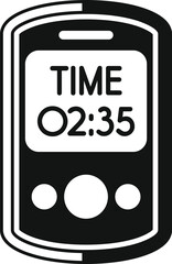 Poster - mobile phone showing time 02,35 icon in simple style on a white background
