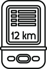 Poster - navigator device showing 12 kilometers in the interface, modern equipment for travelling