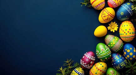 Poster - eggs on green background