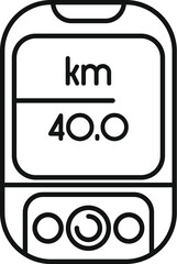Poster - Simple icon of a bike computer showing the distance in kilometers