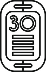 Poster - Line icon of a smartphone displaying a speed limit, emphasizing the importance of safe driving practices