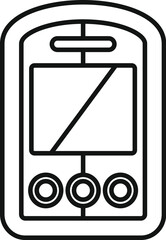 Poster - Line drawing of an electronic device with buttons and a screen, ideal for representing technology and communication
