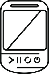 Poster - line drawing of a smartphone with a blank screen and media player controls, representing modern comm