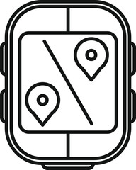 Poster - gps navigator device showing route with two location pins on screen