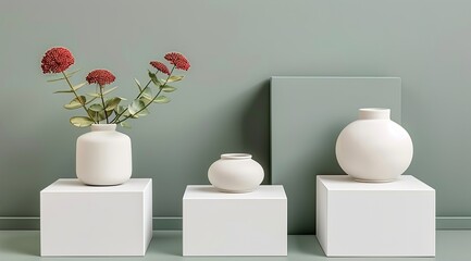 Wall Mural - vase with flowers on the table