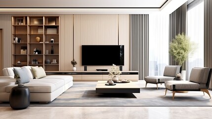 Poster - Modern luxury living room interior background, living room interior mockup