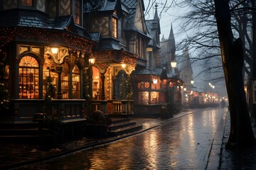 Wall Mural - Night view of the old town of Bruges, Belgium.