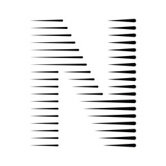 Aufkleber - Letter N Logo with Abstract Line Pattern Isolated On White Background