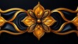 © fayra - Golden Floral Ornament with Black Swirls