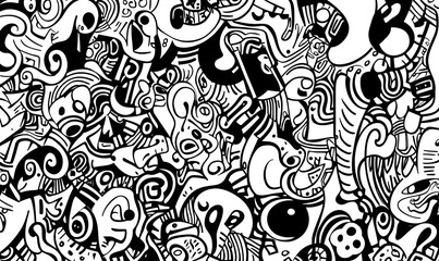 hand drawn abstract doodle style