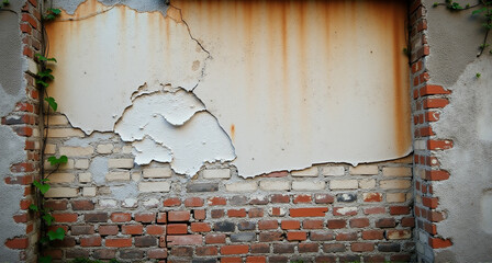 Canvas Print - old wall with peeling paint