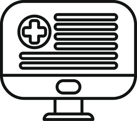 Poster - Computer screen displaying online medical records, representing digital health information and access