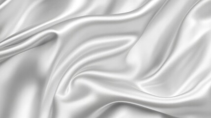 Poster - Satin fabric background: Smooth and blurred satin texture in white and gray tones, offering a subtle and elegant background, with a designated area for text