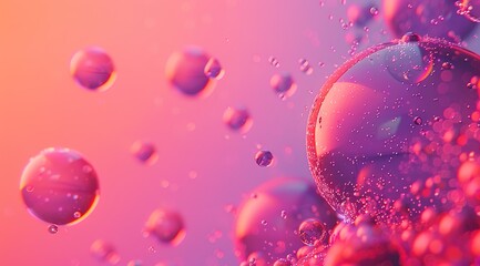 Poster - pink bubbles in water