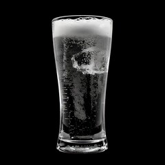 frosty beer glass isolated on a dark background