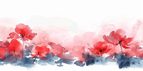 Wall Mural - watercolor painting of flowers