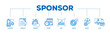 © AFD - Sponsor icon infographic illustration concept with icon of film, sport, event, music, art, benefit, project, support icon live stroke and easy to edit
