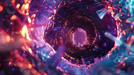 Poster - Vibrant visual representation of a swirling tunnel, showcasing stunning colors and dynamic light patterns. Perfect for creative projects.