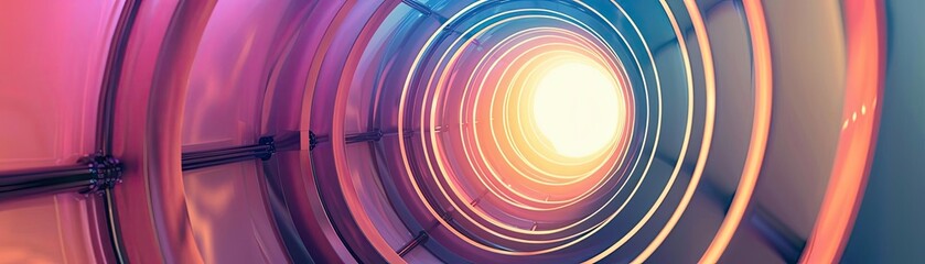 Poster - A vibrant abstract image featuring swirling colors and light, creating a mesmerizing tunnel effect for modern design.