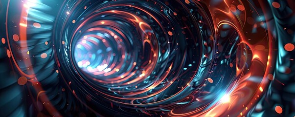 Poster - A mesmerizing abstract tunnel filled with vibrant colors and lights, evoking feelings of depth and exploration.