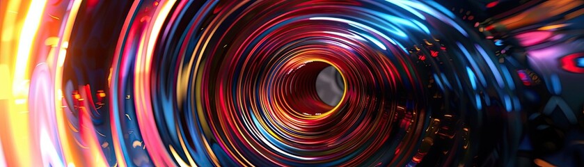 Poster - Vibrant abstract swirl with dynamic colors and luminous textures creating a captivating visual experience.