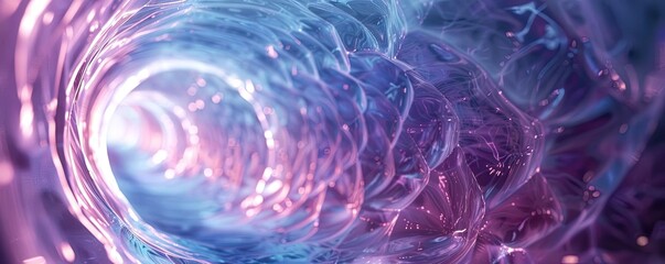 Poster - A vibrant abstract tunnel design with swirling colors of pink and blue, creating an illusion of depth and motion.