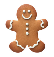 gingerbread man cookie isolated on transparent background