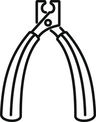 Wall Mural - Line art icon of nail clippers, perfect for representing nail care and hygiene