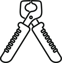 Poster - Black and white line art of an electrician tool with ergonomic handles