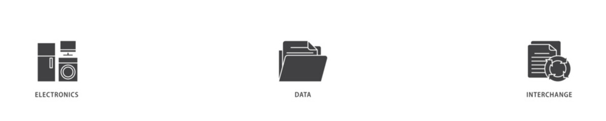 Poster - EDI icon infographic illustration concept with icon of a cloud server, exchange, database, file, chart, automation, and process  icon live stroke and easy to edit 