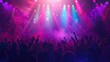 © KhaizanGraphic - Crowded music event with people dancing under neon lights