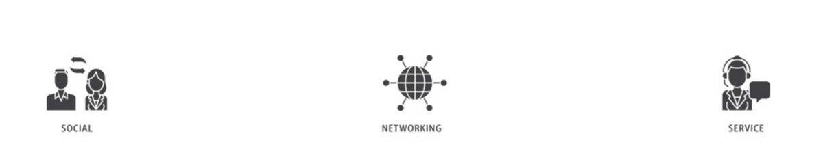 Aufkleber - SNS icon infographic illustration concept with icon of communication, chat, community, internet, and user icon live stroke and easy to edit 