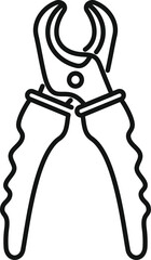 Poster - line drawing of cable cutter tool for professional electrician repairing wires