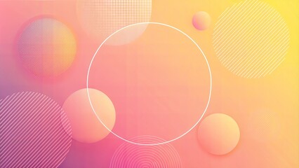 Poster - abstract pastel circles and lines background