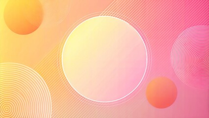 Poster - abstract pastel circles and lines background