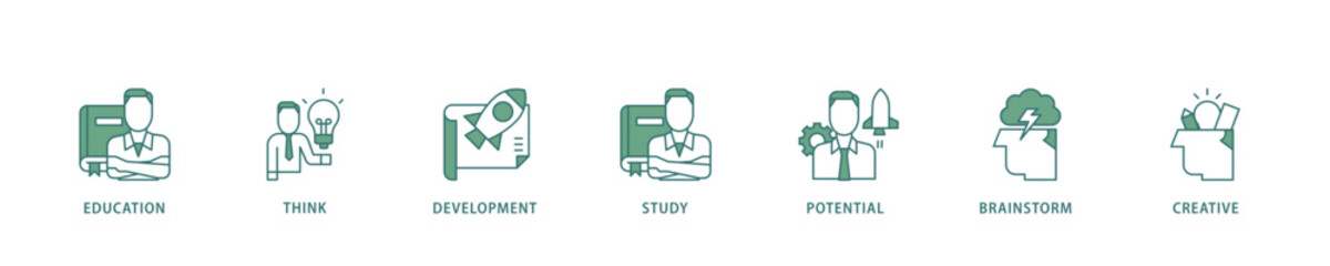 Poster - Knowledge transfer icon infographic illustration concept with icon of connection, create, information, know how, skill, organize, data, distribute and sharing icon live stroke and easy to edit 