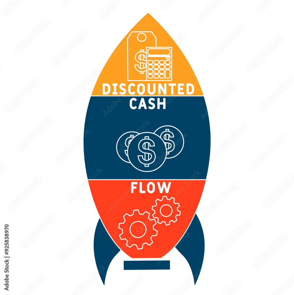 DCF - discounted cash flow acronym. business concept background. vector ...