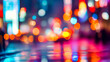 © AS Studio - nighttime city street with a bokeh background, featuring an array of colorful, diffused streetlights and car headlights creating a dreamy, out-of-focus effect