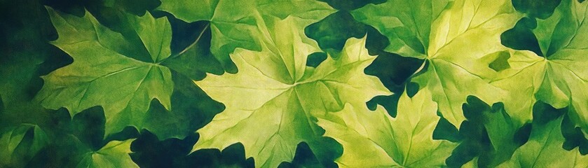 Poster - A vibrant collection of green leaves showcasing nature's beauty and variety, perfect for organic and environmental themes.