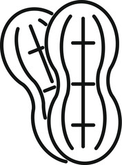 Poster - Simple line drawing of two peanut seeds showing the internal structure