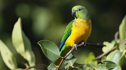 Orange-bellied parrot --ar 16:9 --style raw --v 6.1 Job ID: 045db8bc-f6c6-4d37-9125-d441f62c674d