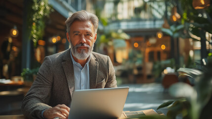 Poster - Professional working at a laptop in a bright office