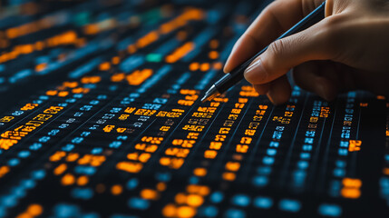 Poster - Finance professional analyzing stock market data