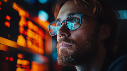 Poster - Finance professional analyzing stock market data