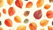 © OlScher - Colorful autumn leaves scattered on a light background