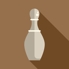 Poster - minimalist vector illustration featuring a bowling pin casting a long shadow, ideal for designs rela