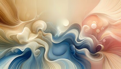 Wall Mural - Abstract blue wave design with swirling lines and smooth curves